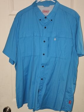 Coleman Men's Short-Sleeve Button-Front Utility Shirt - Blue